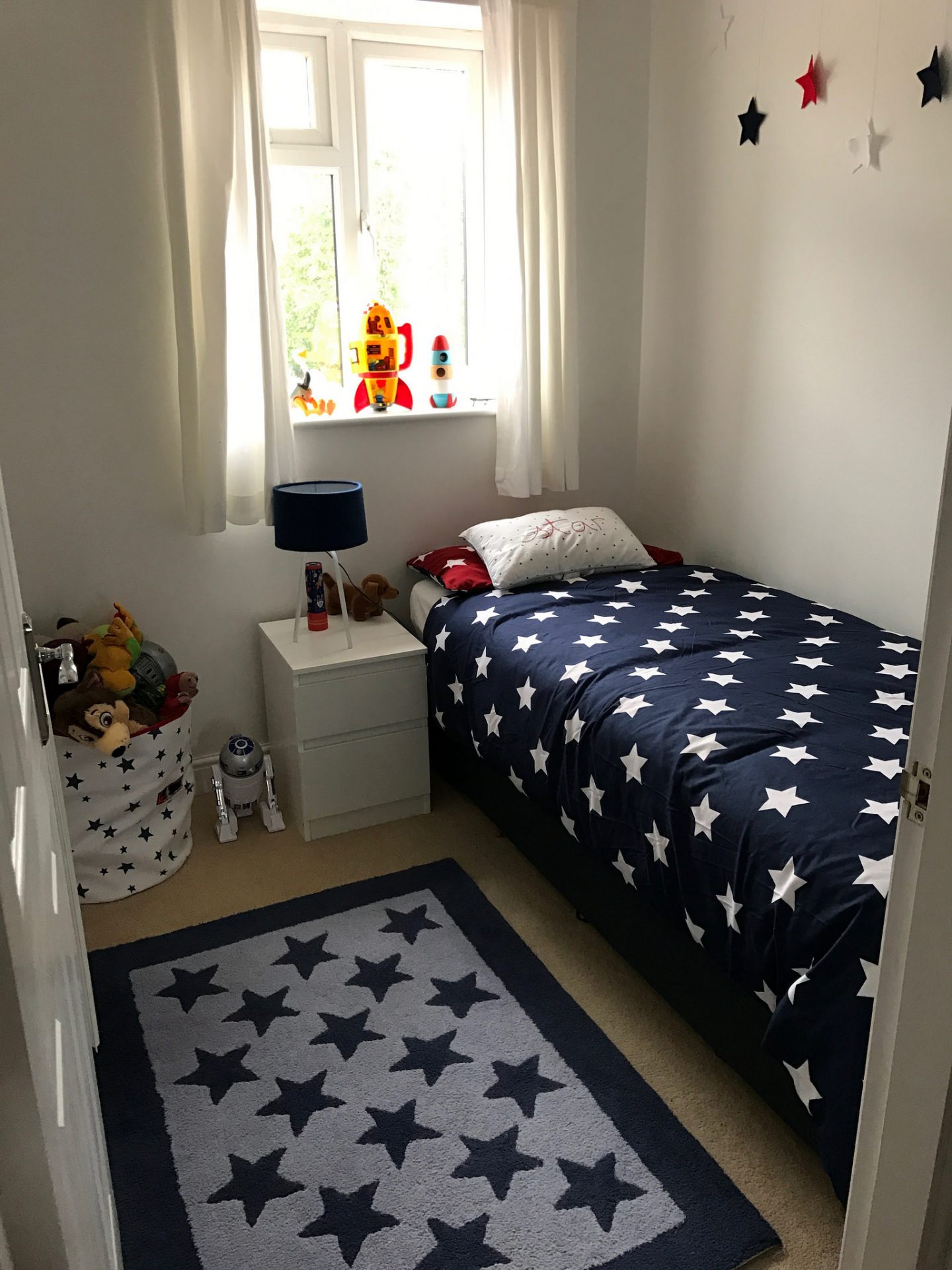 Space themed boy's bedroom